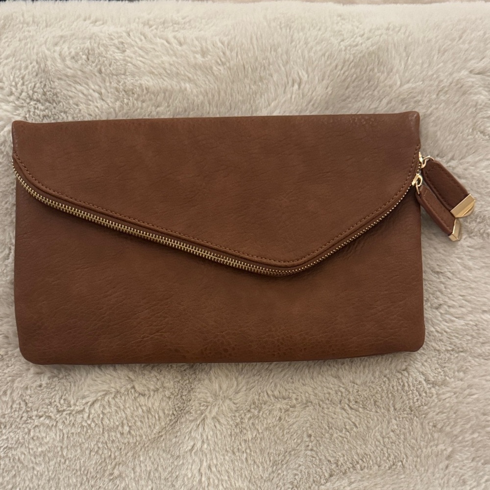 Elegant Brown Envelope Clutch